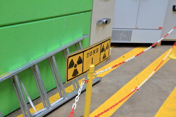 Radiation safety zone for lighly increased radiactivity at neutron research facility
