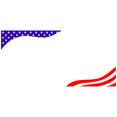 American Flag Header and Footer Frame Corner Background