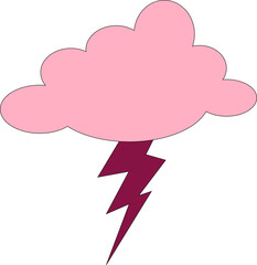 A vibrant vector illustration set featuring groovy retro elements in bold magenta tones