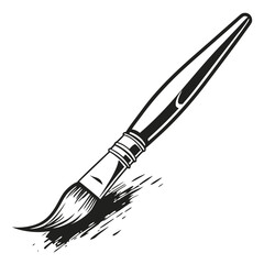 Grainy black thick swirled brush stroke with spray texture. Abstract vector stipple background with curly brush stroke.