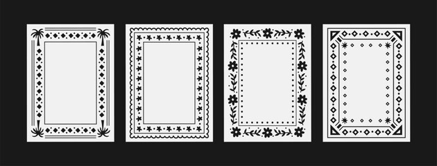  Abstract frames posters in minimalist style. Wall decor, trendy banners in the cartoon style of Matisse.Linear drawings, decor of wallpaper, walls, print and postcards