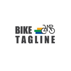 Mountain bike vector logo with a combination of the letter w and flag colors