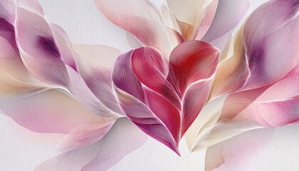 A horizontal illustration for Organ Donation Day, showing a single stylized heart made of layered paper shapes with gentle folds.