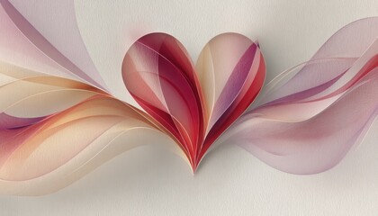 A horizontal illustration for Organ Donation Day, showing a single stylized heart made of layered paper shapes with gentle folds.