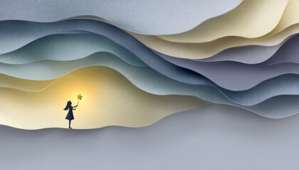 A horizontal illustration for Youth Day, showing a simple paper cut-out figure of a young person holding a small star. 