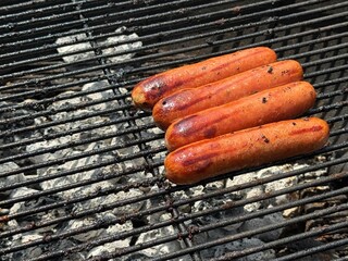 sausages on grill