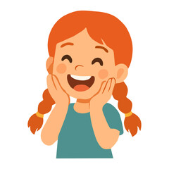 Kids happy template poster cheerful boy girl vector illustration for fun school education learning flyer joyful art childhood artwork playful creative design minimal modern