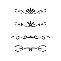 Set of Vintage decorative lines. text dividers. Line border. Lines separators, Borders, Vintage dividers, Underline elements. Divider set vector. Vector illustration.Line dividers.	
