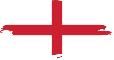 flag of england featuring red st george&rsquo;s cross on white background in brushstroke texture symbolizing heritage