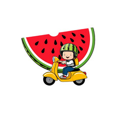 Smiling Girl Holding a Slice of Watermelon in Summer Light
