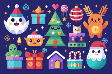 set of christmas icons
