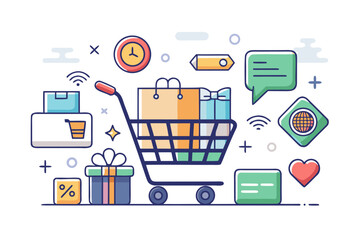 shopping icons set