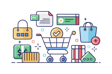 shopping icons set