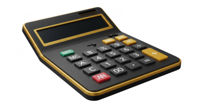 3D Calculator For Finance And Accounting On Transparent Background