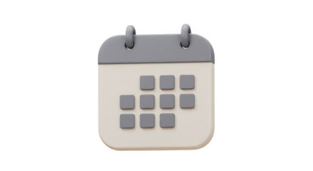 3D Calendar Icon Time Date Schedule Transparent Background PNG