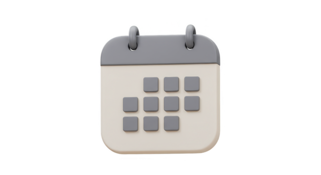 3D Calendar Icon Time Date Schedule Transparent Background PNG