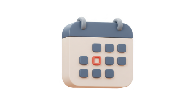 3d Calendar Illustration Date Event Schedule Important Day Time