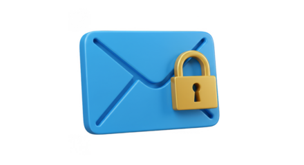 3D Email Security Lock Icon Message Privacy Protection Online Safe