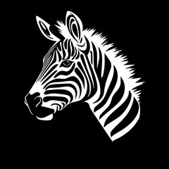 Zebra | Black and White Vector illustration