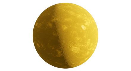 3D Golden Planet Celestial Body Isolated Background Universe