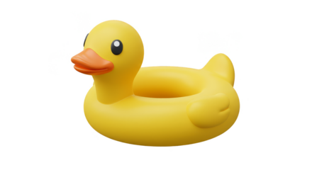 3D Duck Floatie Toy Swimming Pool Inflatable Rubber Ring Transparent