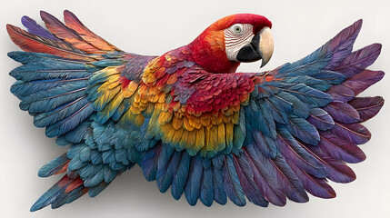 Obraz premium bird, parrot, macaw, animal, tropical, colorful, beak, red, nature, green, feather, wildlife, blue, parrots, wild, yellow, exotic, isolated, feathers, pet, zoo, birds, ara, branch, color