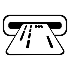 Icono cajero automático con tarjeta de crédito 