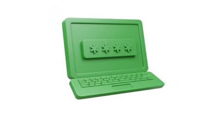 3D Green Computer Security Password Internet Data Protection
