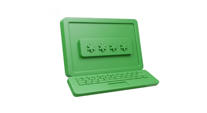 3D Green Computer Security Password Internet Data Protection