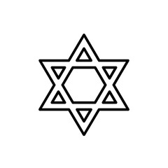 A star of david isolated on white background for religious use