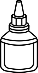 Glue black outline vector and illustration, coloring book page