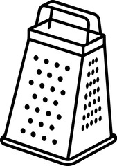 Grater black outline vector and illustration, coloring book page