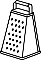 Grater black outline vector and illustration, coloring book page