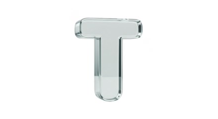 3d Letter T Alphabet Font Typography Glossy Clear Illustration