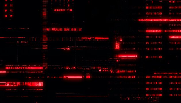 Abstract Red Glitch Pattern.