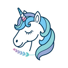 Unicorn illustration for nursery, kids art, and fairytale stories