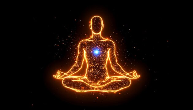 Abstract meditation figure - Powered by Adobe