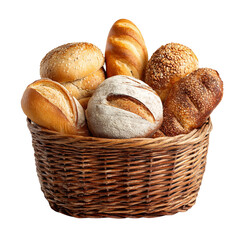 Fresh baked bread basket bakery assortment artisan loaves rolls delicious food carbs carbohydrates breakfast 100