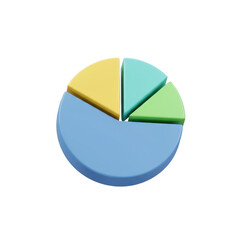 Obraz premium 3D Isometric Pie Chart Data Business Graph Diagram Transparent Background