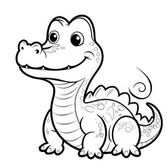 Fototapeta premium coloring page for kids with crocodile 