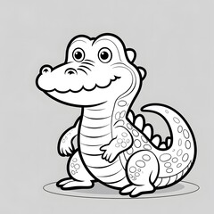 Fototapeta premium coloring page for kids with crocodile 