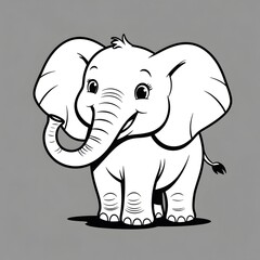 Obraz premium coloring page for kids with elephant 
