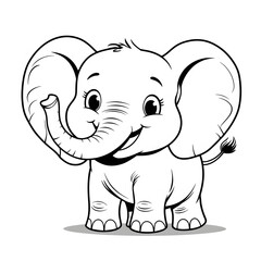 Obraz premium coloring page for kids with elephant 