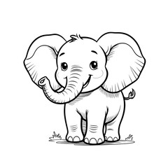 Obraz premium coloring page for kids with elephant 