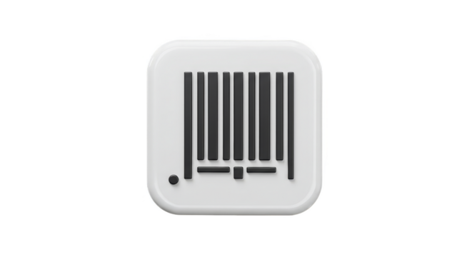 3D Render Barcode Icon for Product Scan Price Tag and Information
