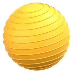 Yellow fitness ball 3D Icon Illustration. Low Poly Style