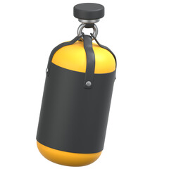 Yellow Heavy bag 3D Icon Illustration. Low Poly Style