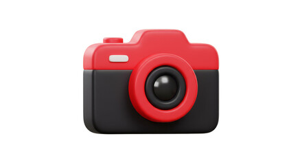 3D Render Camera with Red Accents Photo Studio Equipment