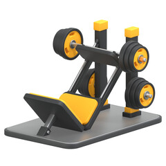 Leg press machine 3D Icon Illustration. Low Poly Style