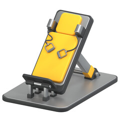 Pilates reformer 3D Icon Illustration. Low Poly Style